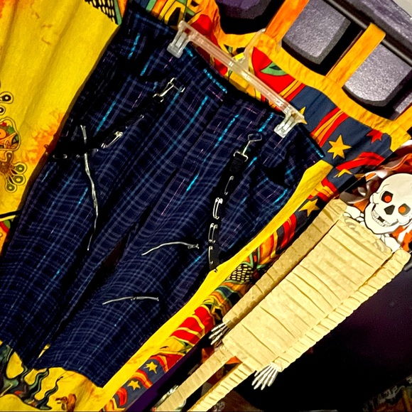 ★★ Vintage 99.9% Fat Free Purple Plaid Bondage Pants ★★ - Picture 6 of 12